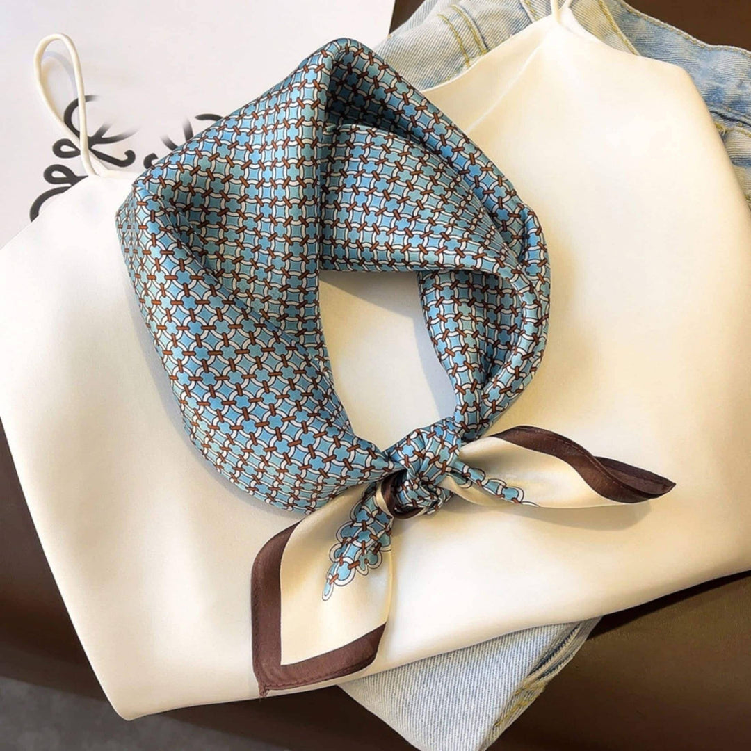 Blue Polka Dot 100% mulberry Silk Scarf accessories Stanleyandstone