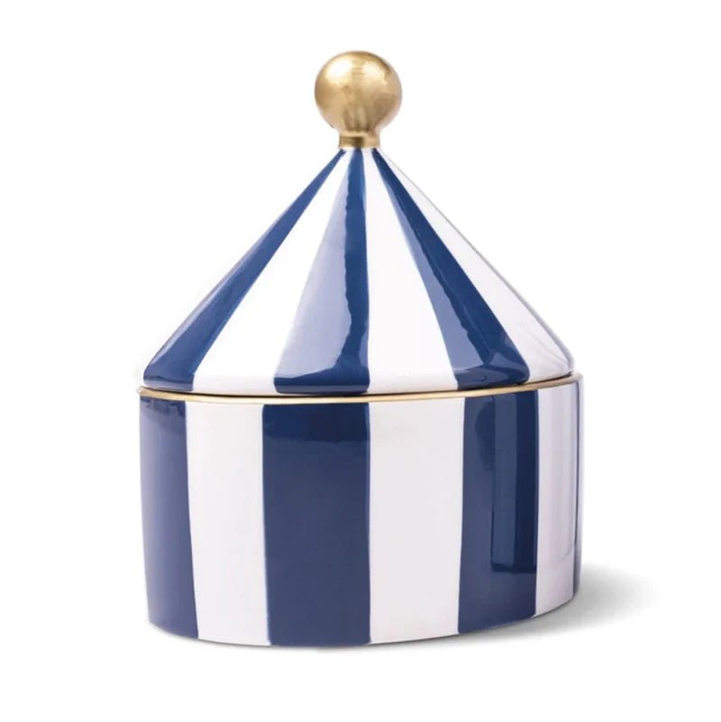 Ceramic Trinket box - navy stripe Here's How