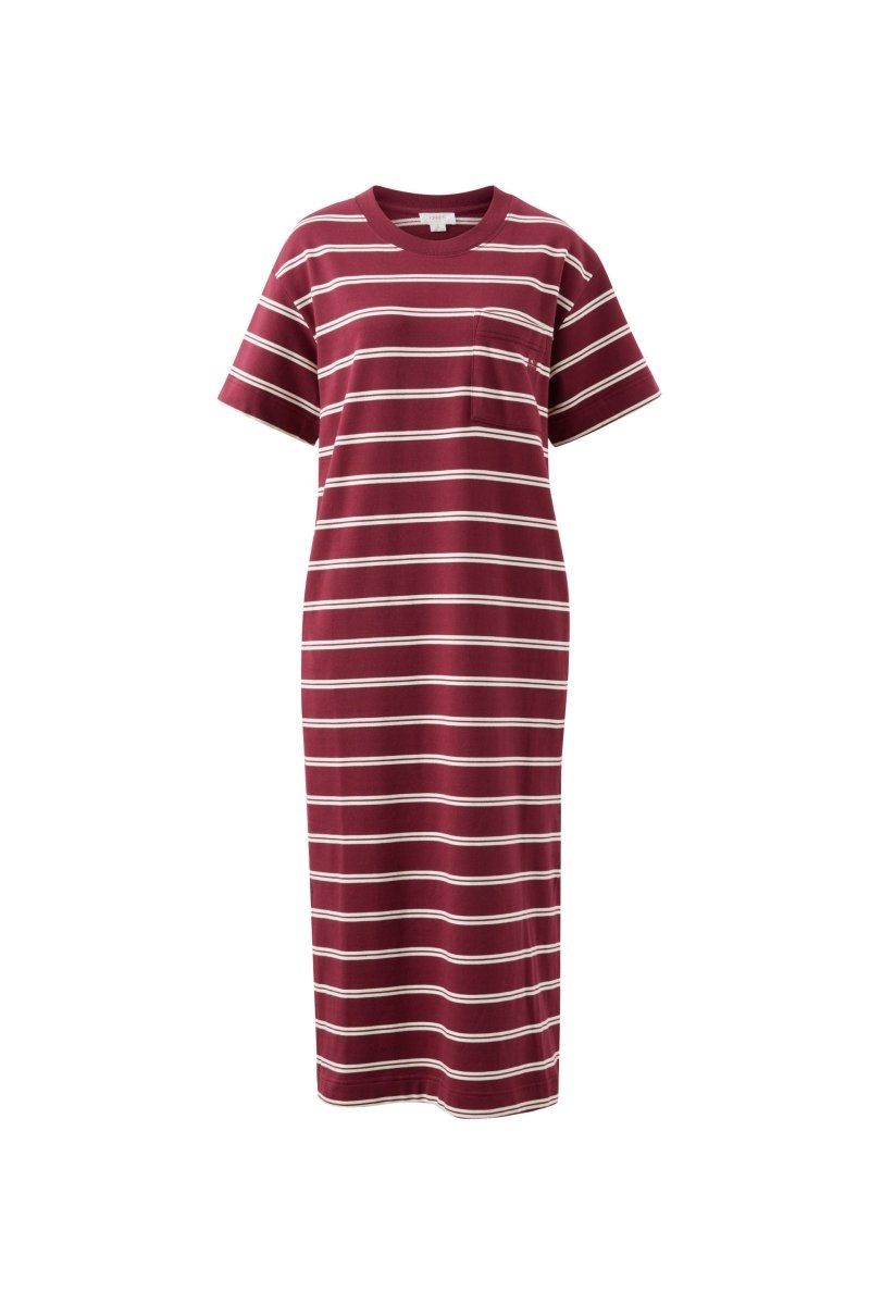 Charlotte Midi Terry Dress - Burgandy / Milk Stripe Dress Ceres Life