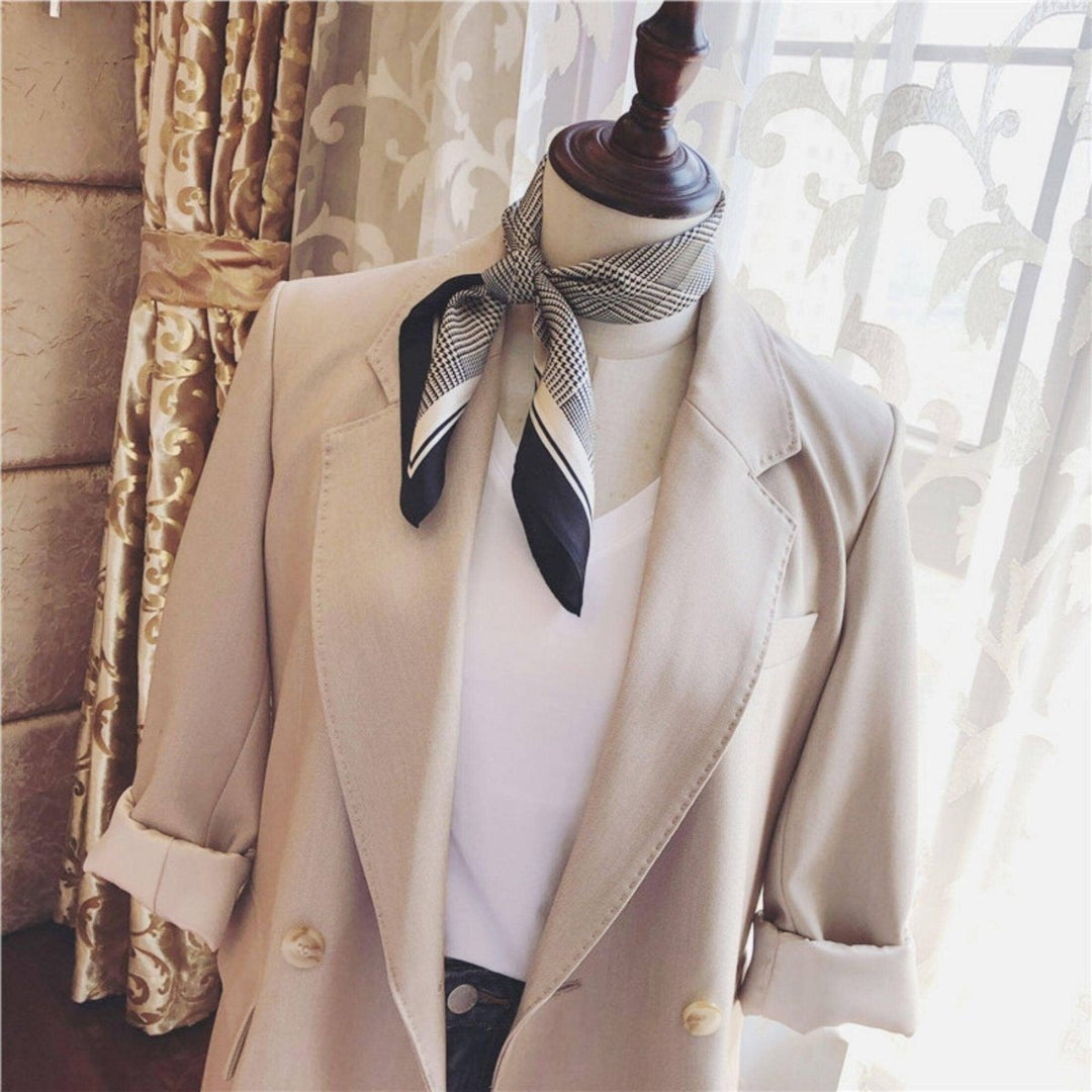 Chidori Grid 100% mulberry Silk Scarf accessories Stanleyandstone
