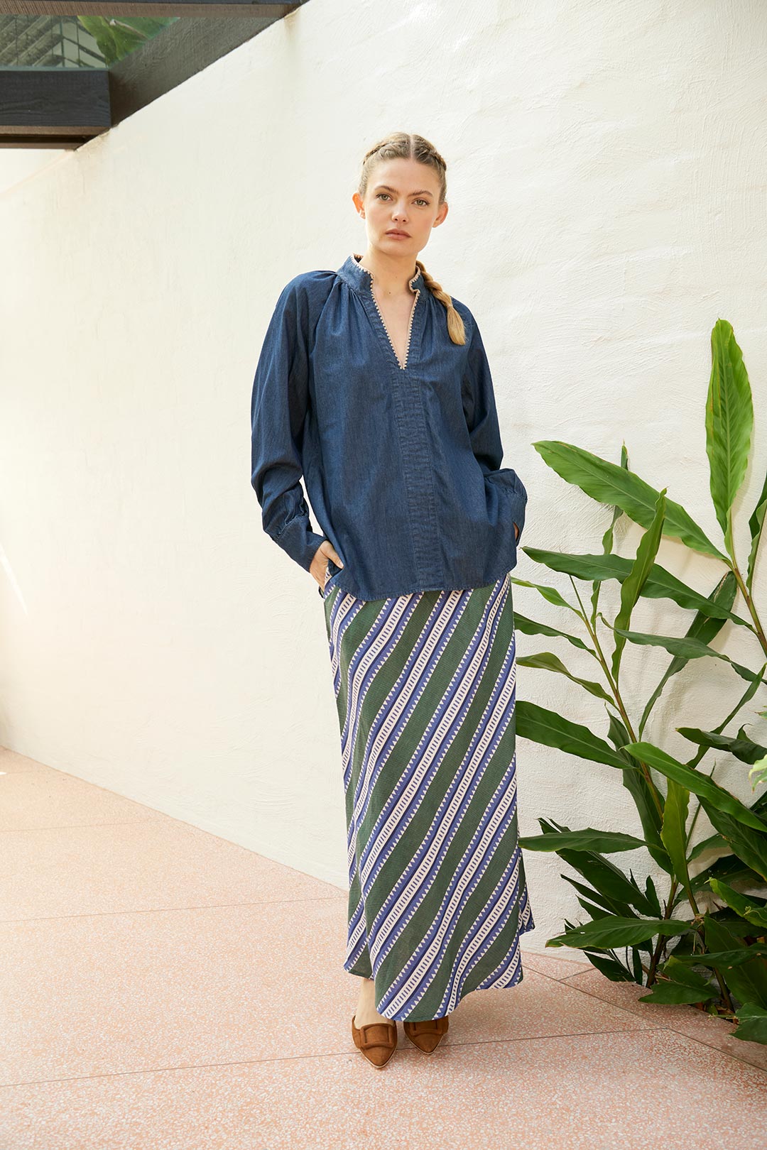 Chloe Denim Blouse - the Dreamer Label Shirt The Dreamer Label