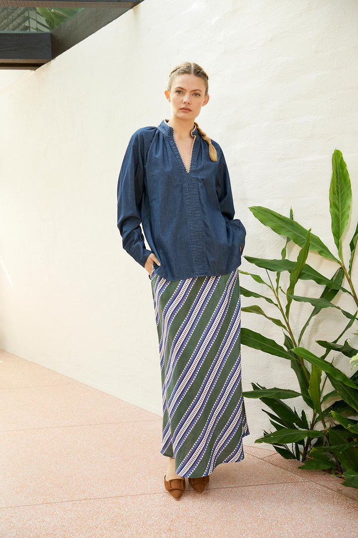 Chloe Denim Blouse - the Dreamer Label Shirt The Dreamer Label