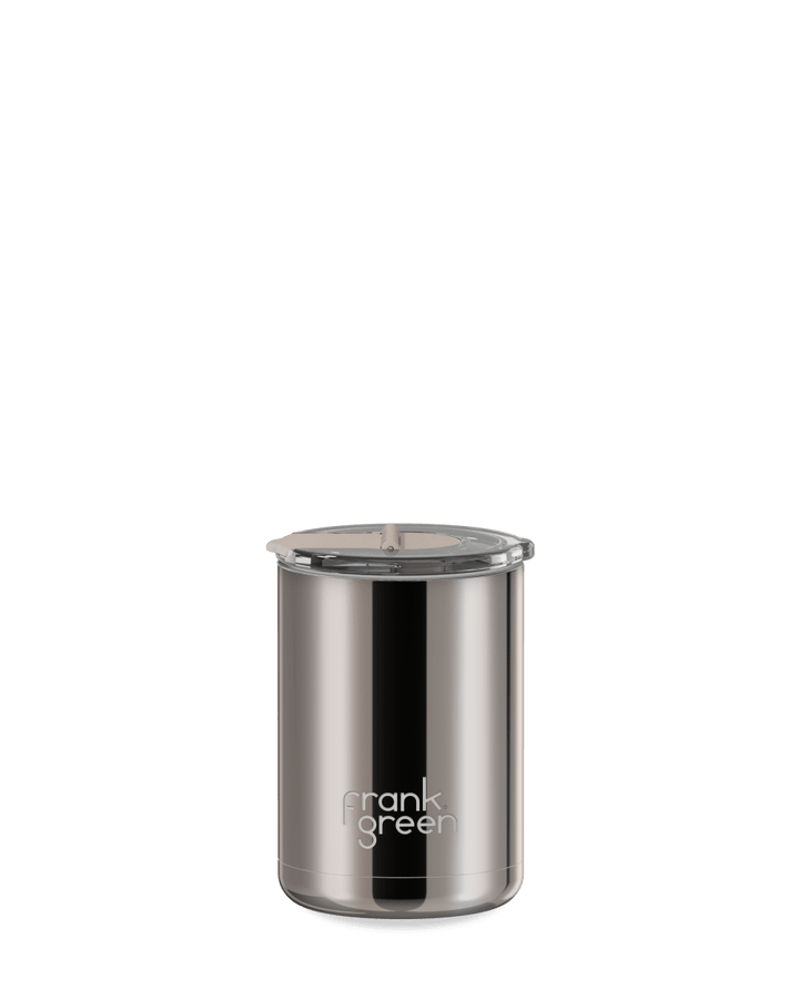 Chrome Ceramic Coffee Cup with Hinged Screw Lid - 12oz / 355ml limited edition Drink Bottles Frank Green Chrome Moon Dust / Moon Dust