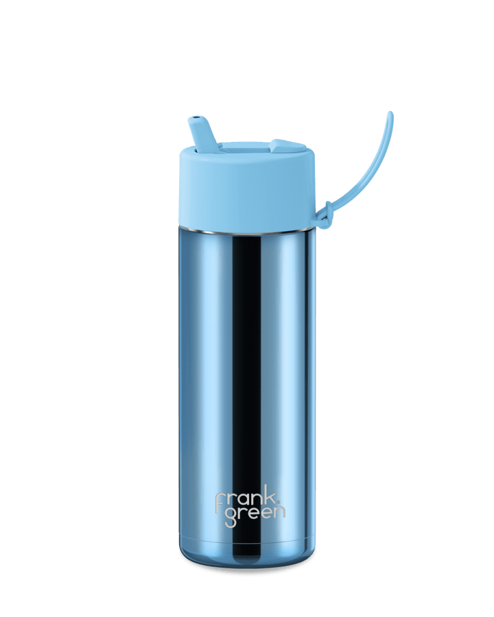 Chrome Ceramic Reusable Bottle - 20oz / 595ml - limited edition Drink Bottles Frank Green Chrome Light Blue / Sky Blue