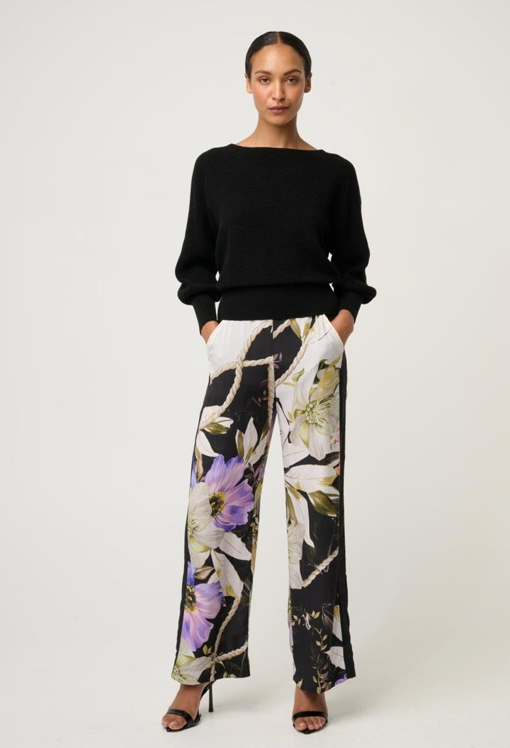 Clarissa Merino Wool Blend Reversible Knit Top in Black jumper Once Was