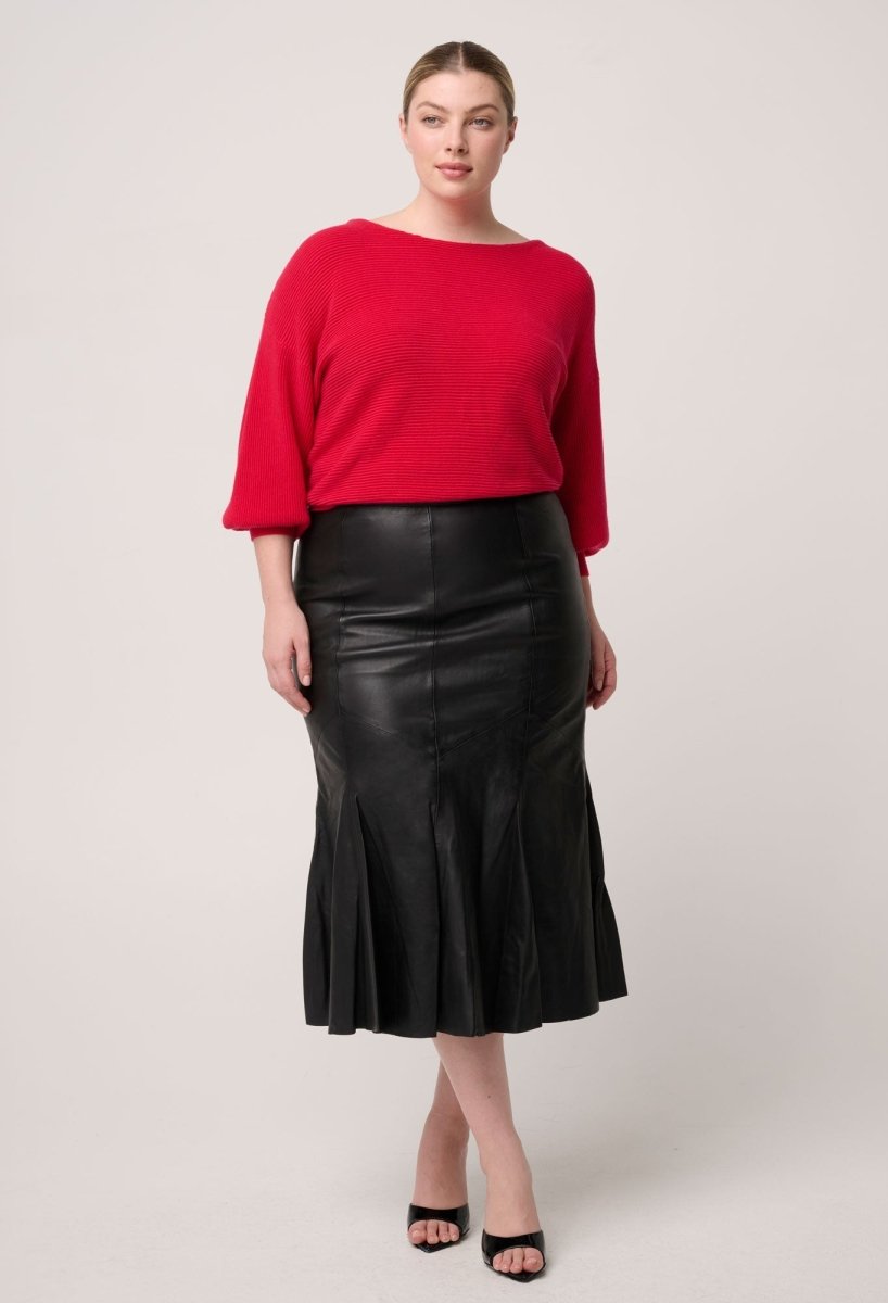 Clarissa Merino Wool Reversible Knit Top in Rouge Once Was