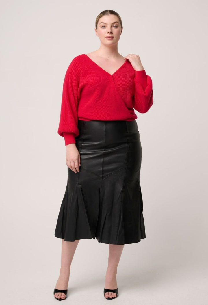 Clarissa Merino Wool Reversible Knit Top in Rouge Once Was