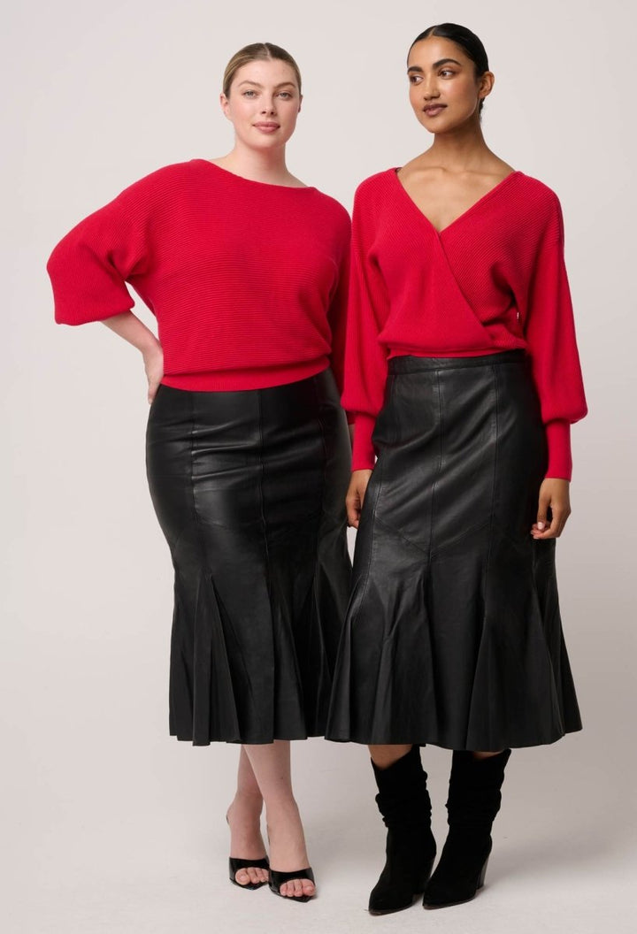 Clarissa Merino Wool Reversible Knit Top in Rouge Once Was