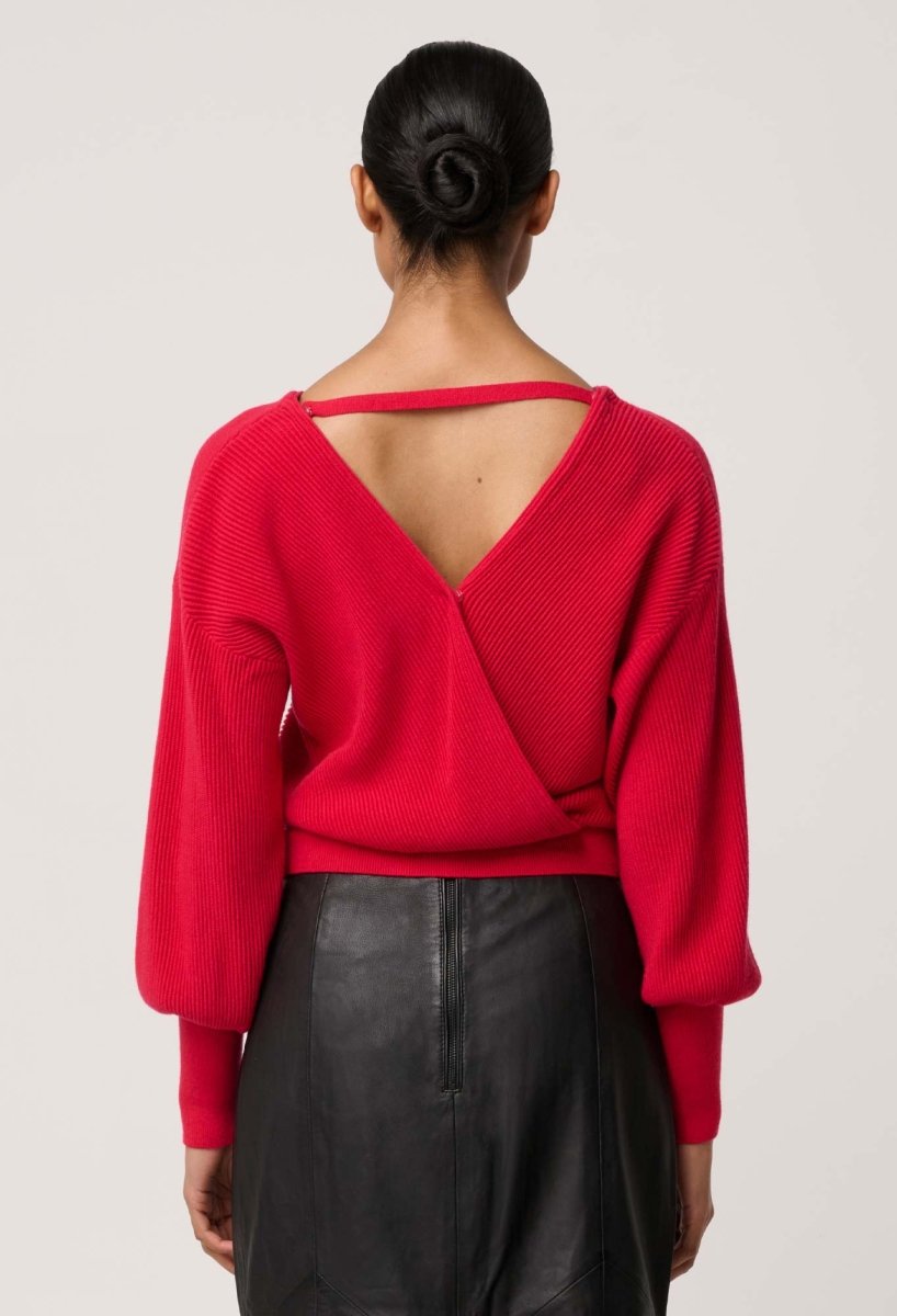Clarissa Merino Wool Reversible Knit Top in Rouge Once Was