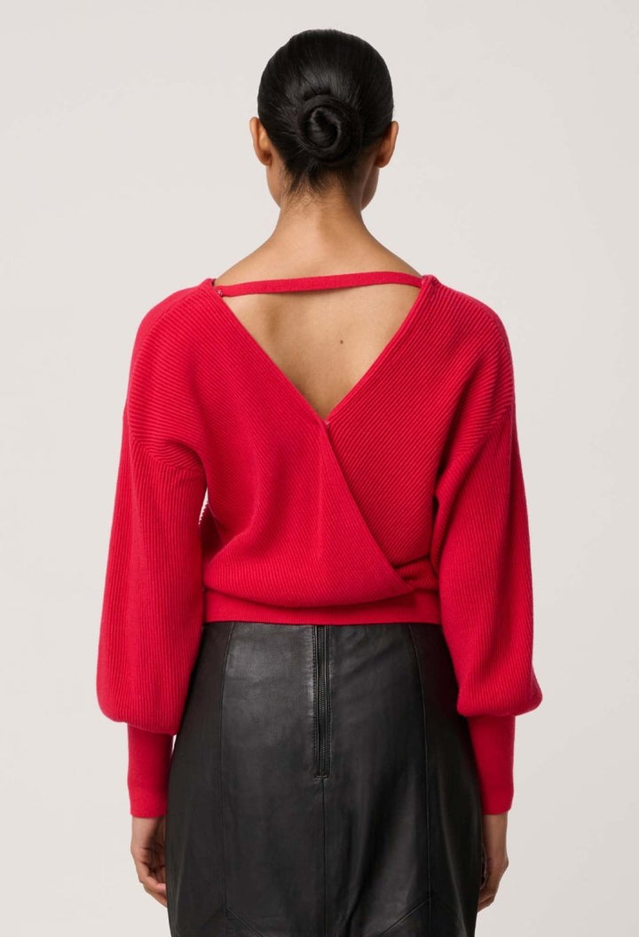 Clarissa Merino Wool Reversible Knit Top in Rouge Once Was