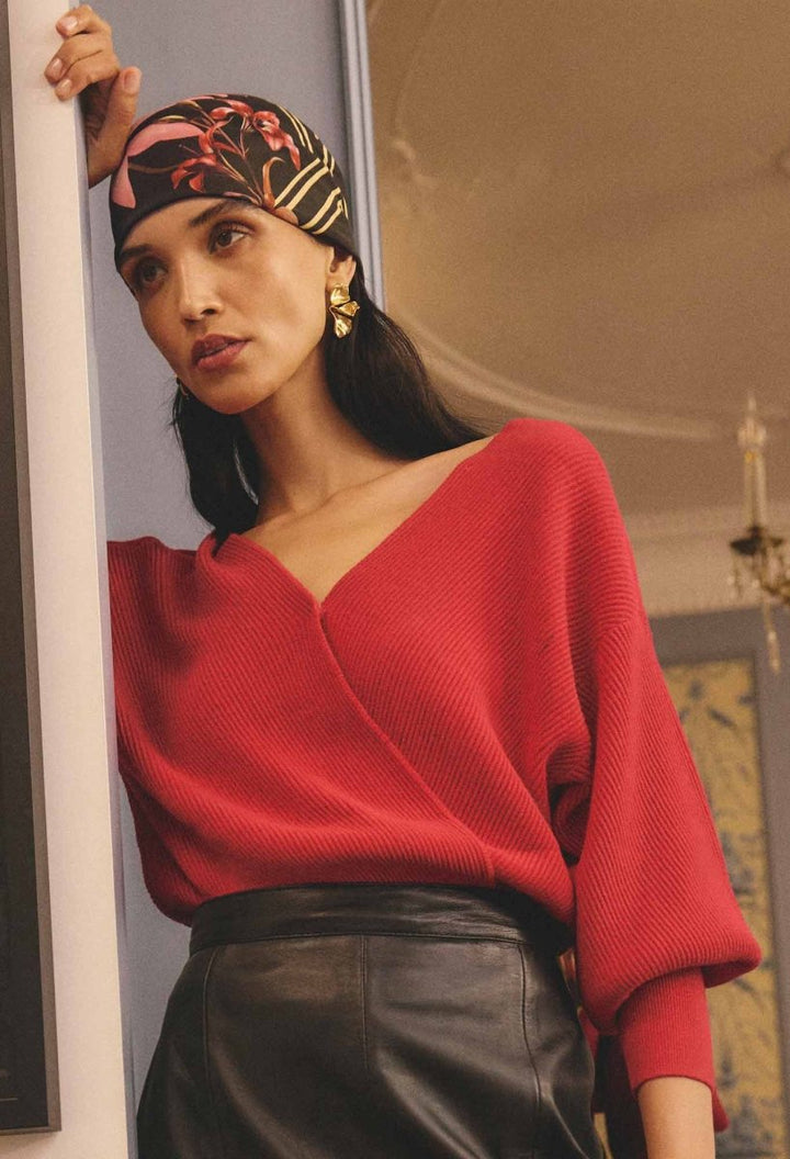Clarissa Merino Wool Reversible Knit Top in Rouge Once Was