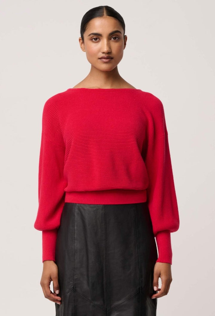Clarissa Merino Wool Reversible Knit Top in Rouge Once Was