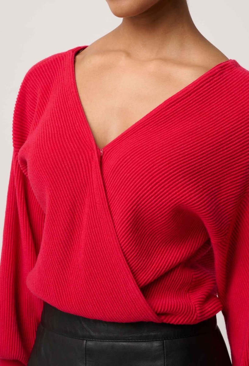 Clarissa Merino Wool Reversible Knit Top in Rouge Once Was