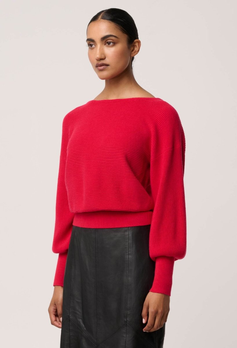 Clarissa Merino Wool Reversible Knit Top in Rouge Once Was