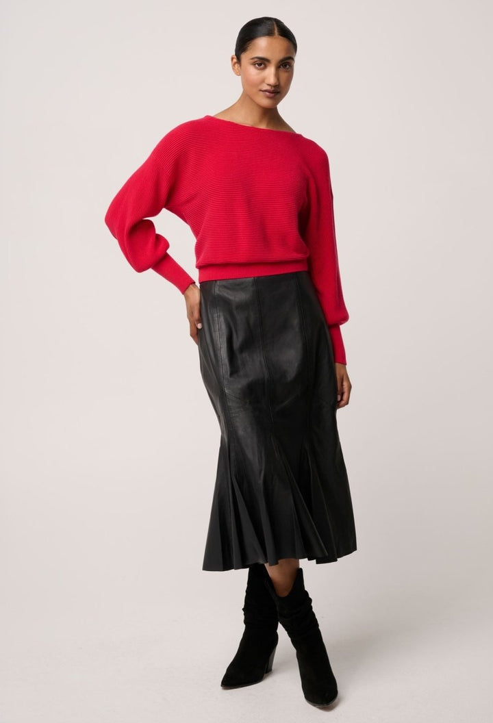 Clarissa Merino Wool Reversible Knit Top in Rouge Once Was