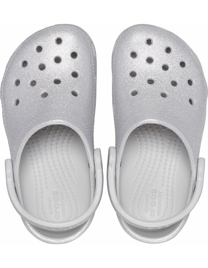 Classic Glitter Croc PCs - Silver Glitter shoes Crocs