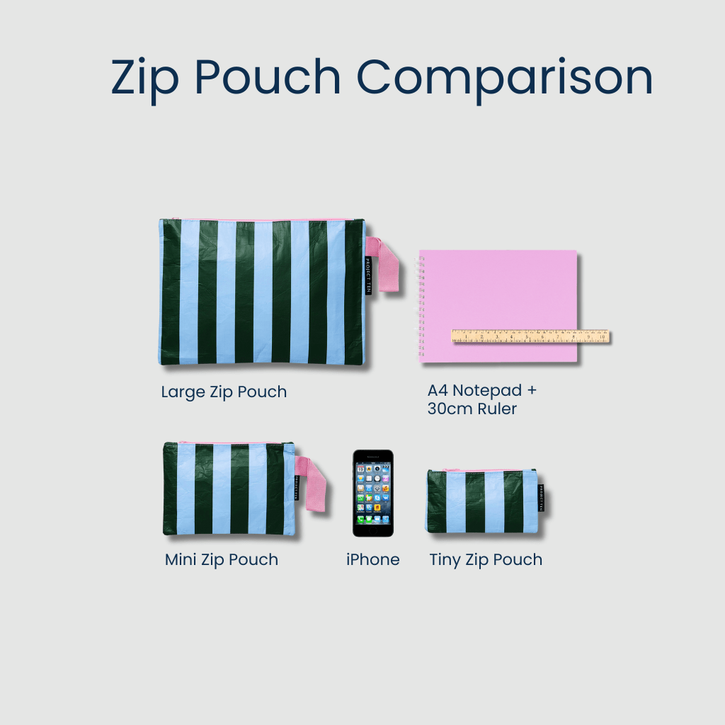 Clear Zip Pouch Bundle (x3 sizes) – Blue - Stanleyandstone