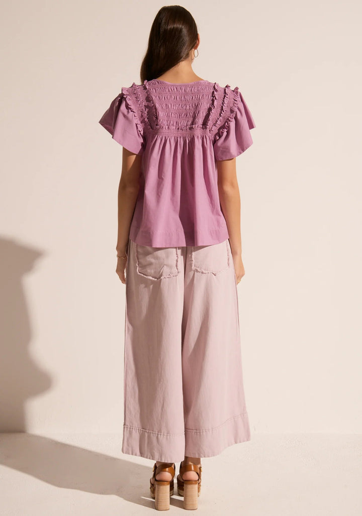 Clover Ruffle Top Magenta Tops POL