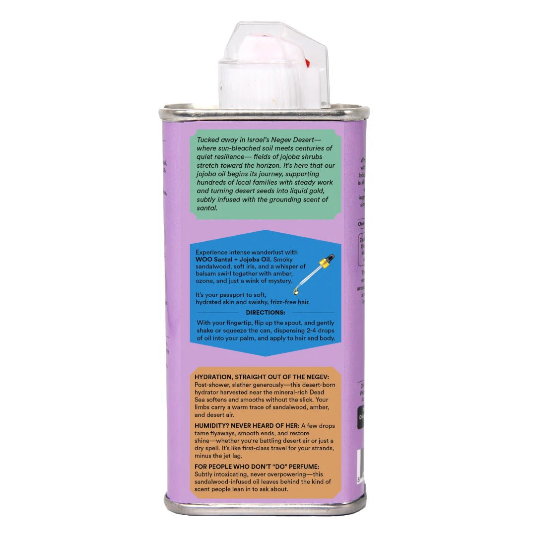 WOO Santal + Jojoba Oil – Nourishing Body & Hair Oil with Aromatic Santal WOO Oils