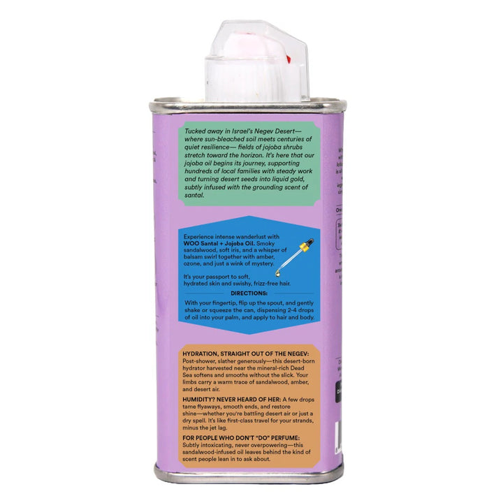 WOO Santal + Jojoba Oil – Nourishing Body & Hair Oil with Aromatic Santal WOO Oils