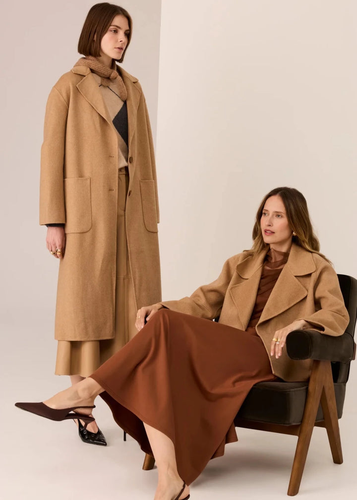 Cohen Cropped Wool Coat - Camel Coats &amp; Jackets POL