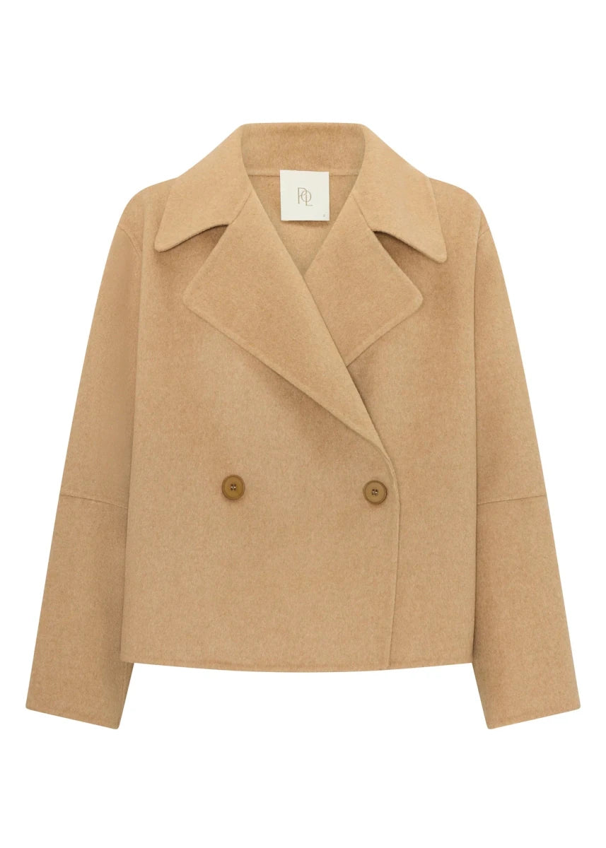 Cohen Cropped Wool Coat - Camel Coats &amp; Jackets POL
