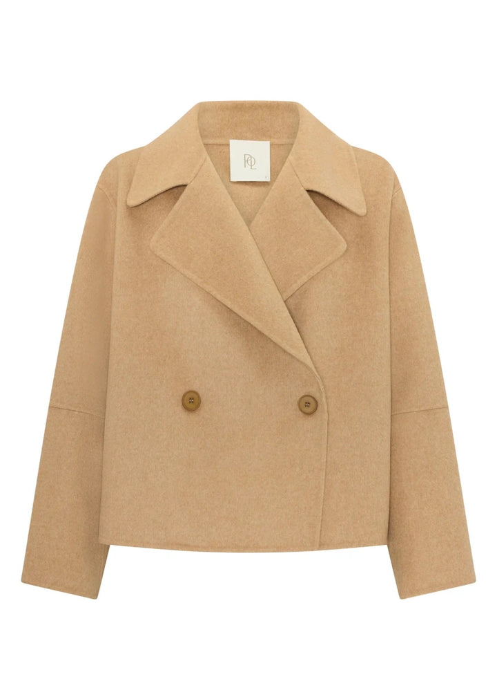Cohen Cropped Wool Coat - Camel Coats &amp; Jackets POL