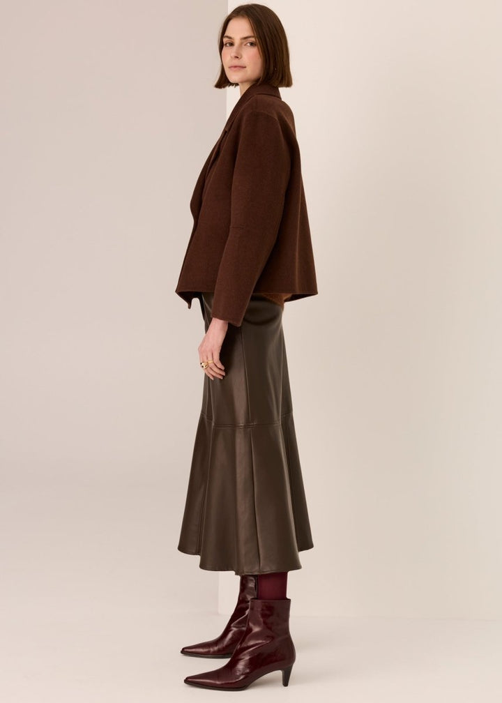 Cohen Cropped Wool Coat - Walnut POL
