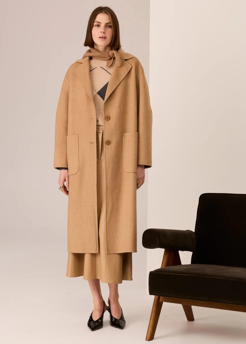 Cohen Long Coat - Camel Coats & Jackets POL