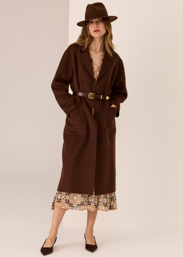 Cohen Long Coat - Walnut POL