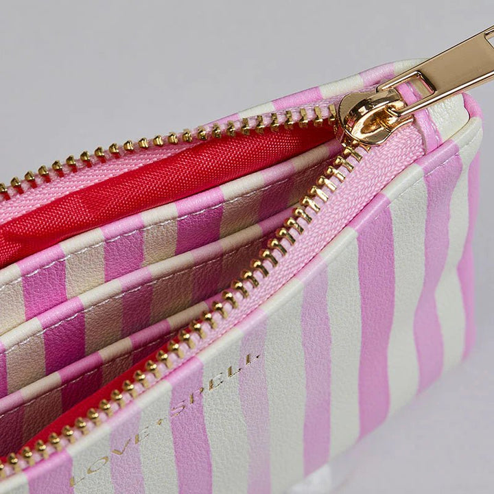 Coin Purse - Pink Stripe Cosmetic &amp; Toiletry Bags Love Spell