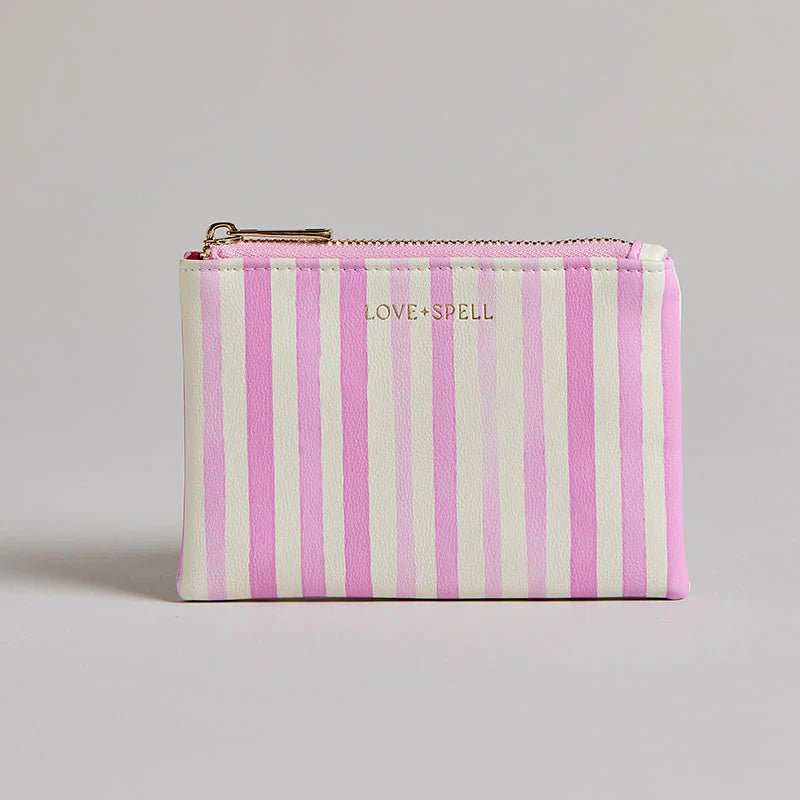 Coin Purse - Pink Stripe Cosmetic & Toiletry Bags Love Spell