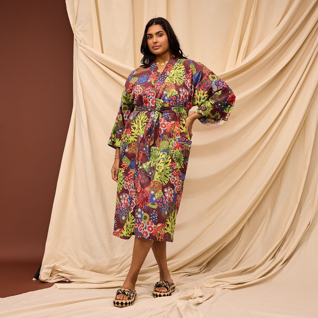 Cora Cotton Robe - Garnet home Sage & Clare