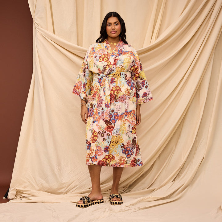 Cora Cotton Robe - Pearl home Sage & Clare