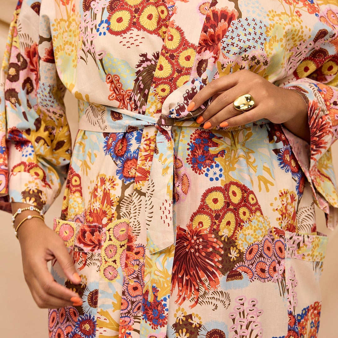 Cora Cotton Robe - Pearl home Sage & Clare
