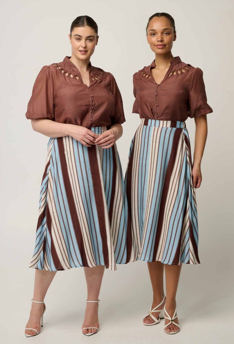 Coralie Cotton Silk Smock Blouse in Garnet blouse Once Was