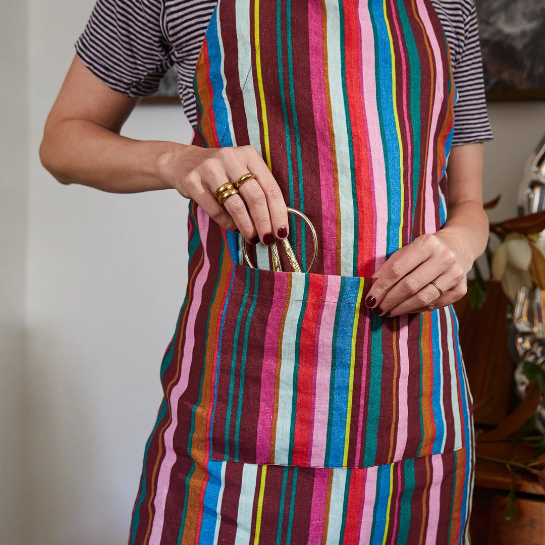 Corinne Linen Apron cushion Sage & Clare