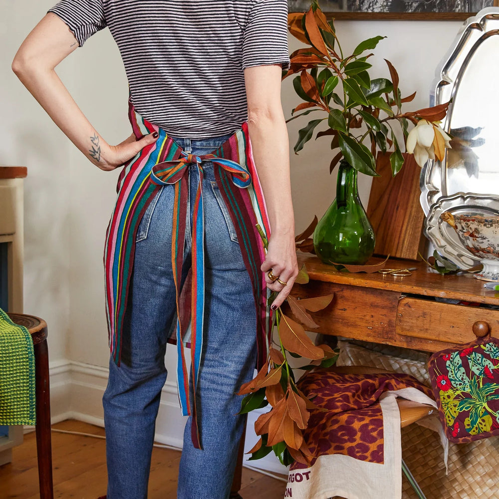 Corinne Linen Apron cushion Sage & Clare