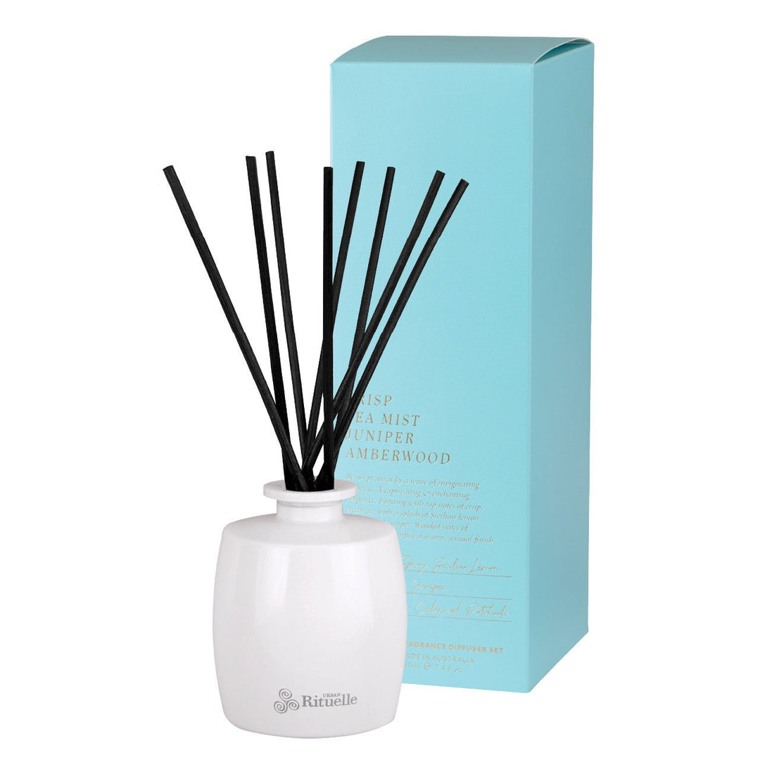 Crisp Sea Mist, Juniper, Amberwood<br>Fragrance Diffuser Set | 220ml - Stanleyandstone