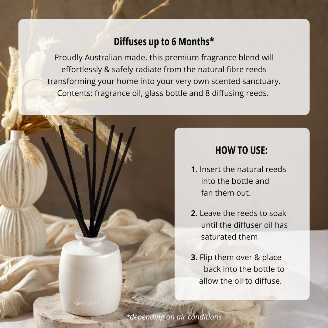 Crisp Sea Mist, Juniper, Amberwood<br>Fragrance Diffuser Set | 220ml - Stanleyandstone