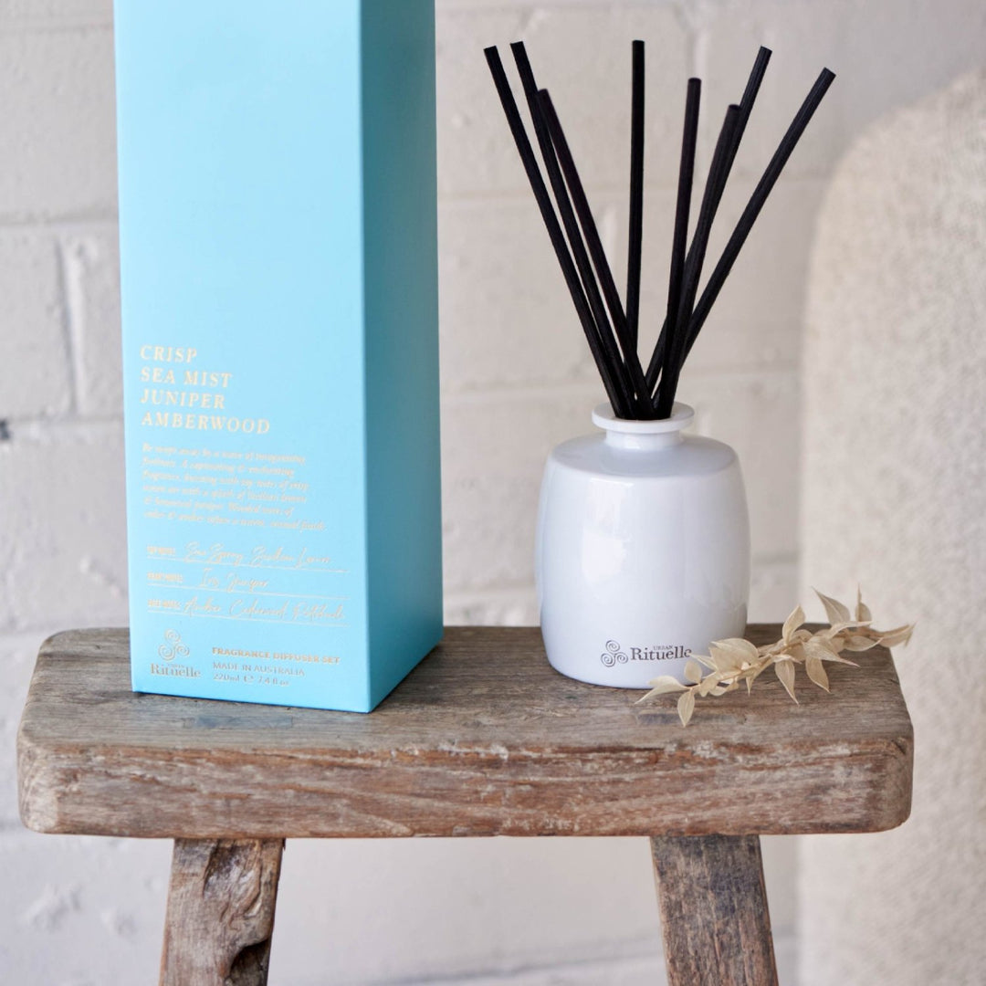 Crisp Sea Mist, Juniper, Amberwood<br>Fragrance Diffuser Set | 220ml - Stanleyandstone