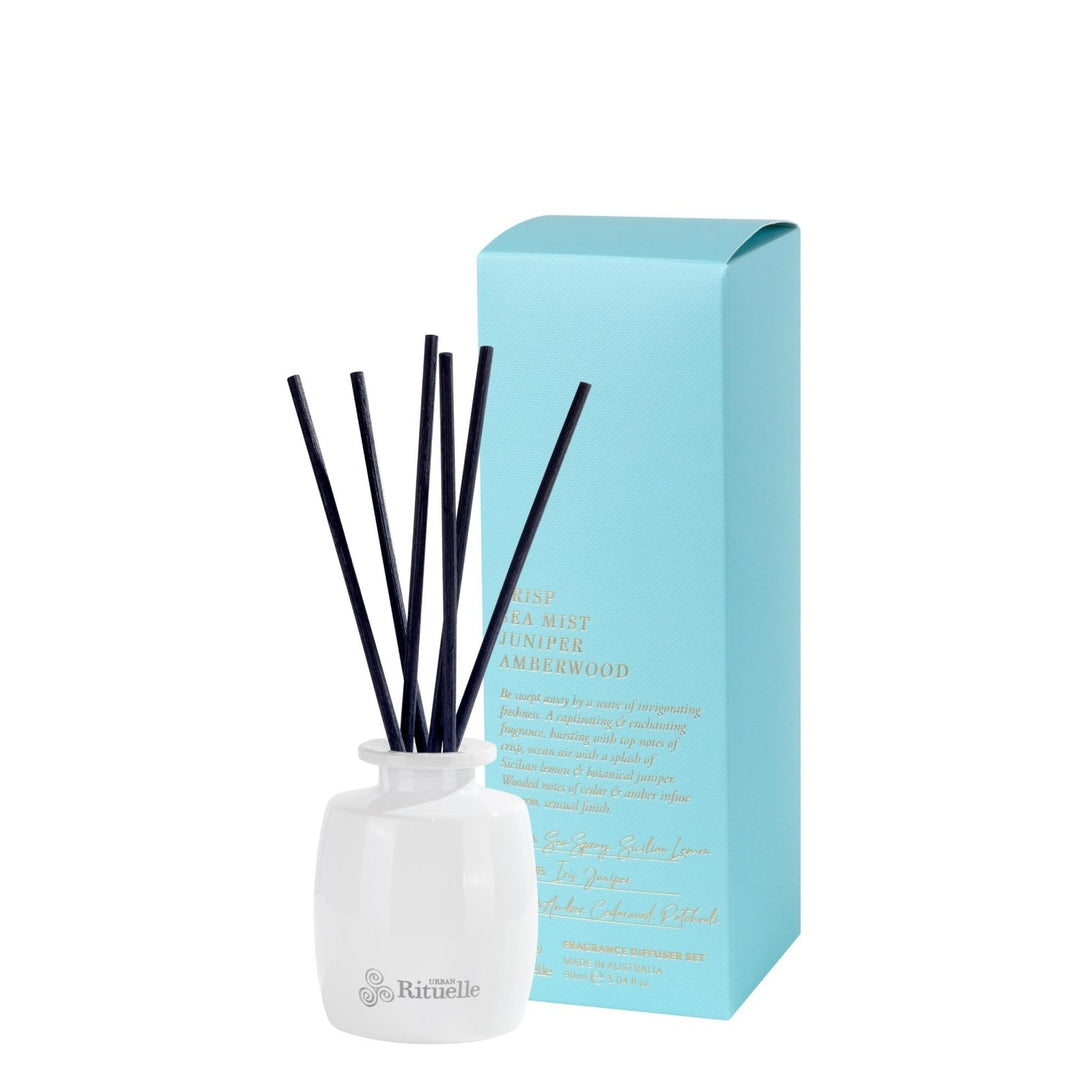 Crisp Sea Mist, Juniper, Amberwood<br>Mini Fragrance Diffuser Set | 90ml - Stanleyandstone