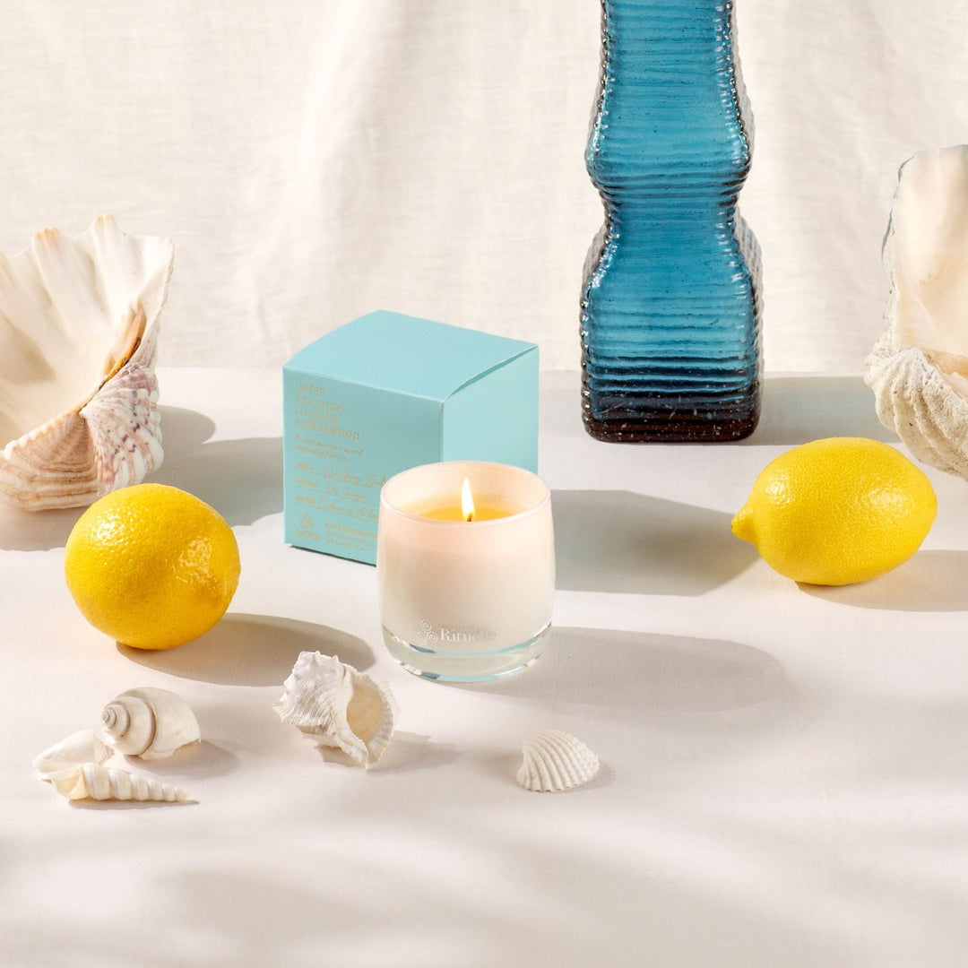 Crisp Sea Mist, Juniper, Amberwood<br>Scented Soy Candle | 140gm - Stanleyandstone