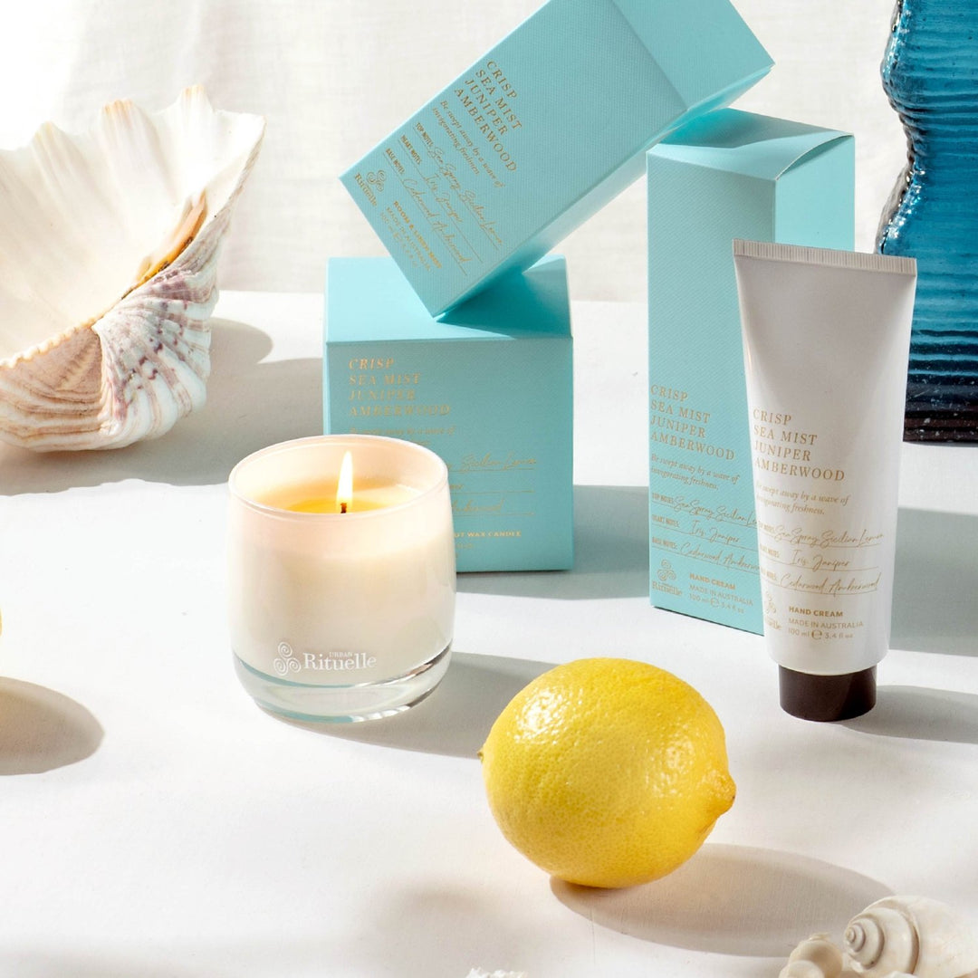 Crisp Sea Mist, Juniper, Amberwood<br>Scented Soy Candle | 140gm - Stanleyandstone