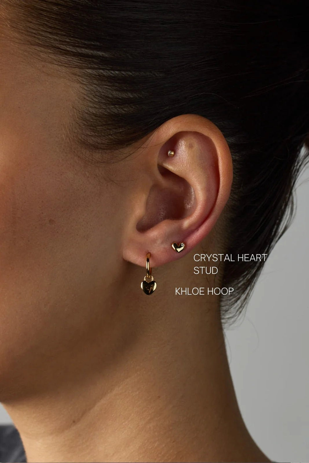 Crystal Heart Stud Earing - Silver earing Zafino Jewellery