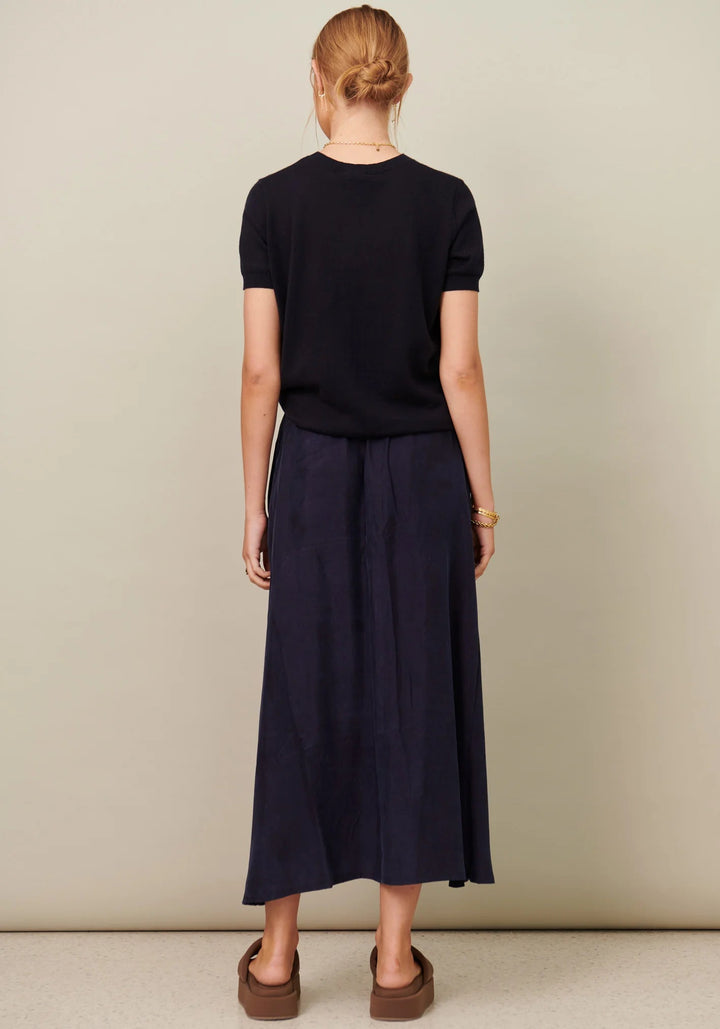 Cupro Drawcord Skirt - Ink Skirts POL