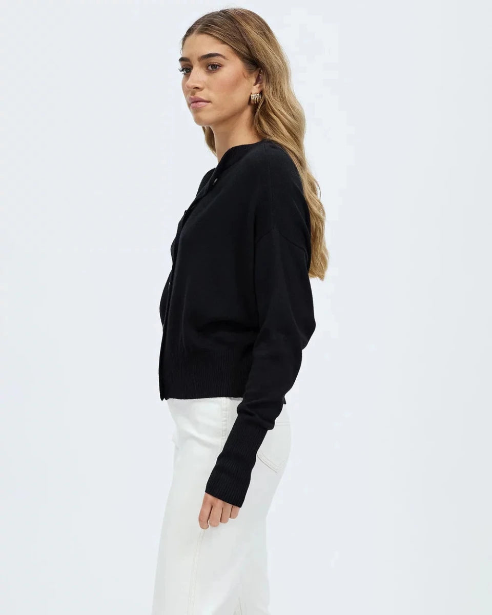 Dacey Cardigan - Black cardigan White by FTL