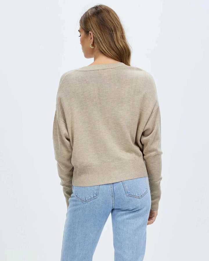 Dacey Cardigan - Oatmeal cardigan White by FTL