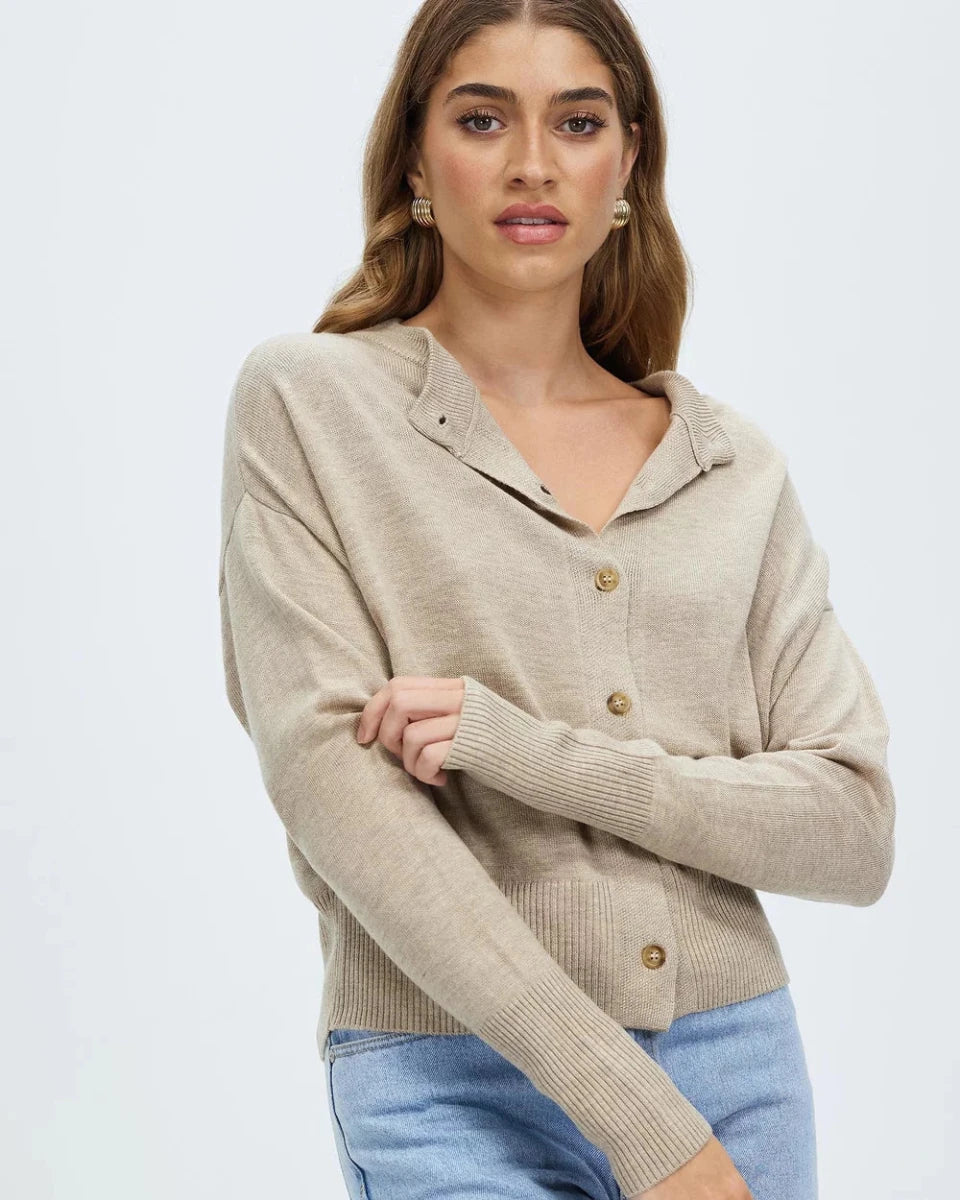 Dacey Cardigan - Oatmeal cardigan White by FTL