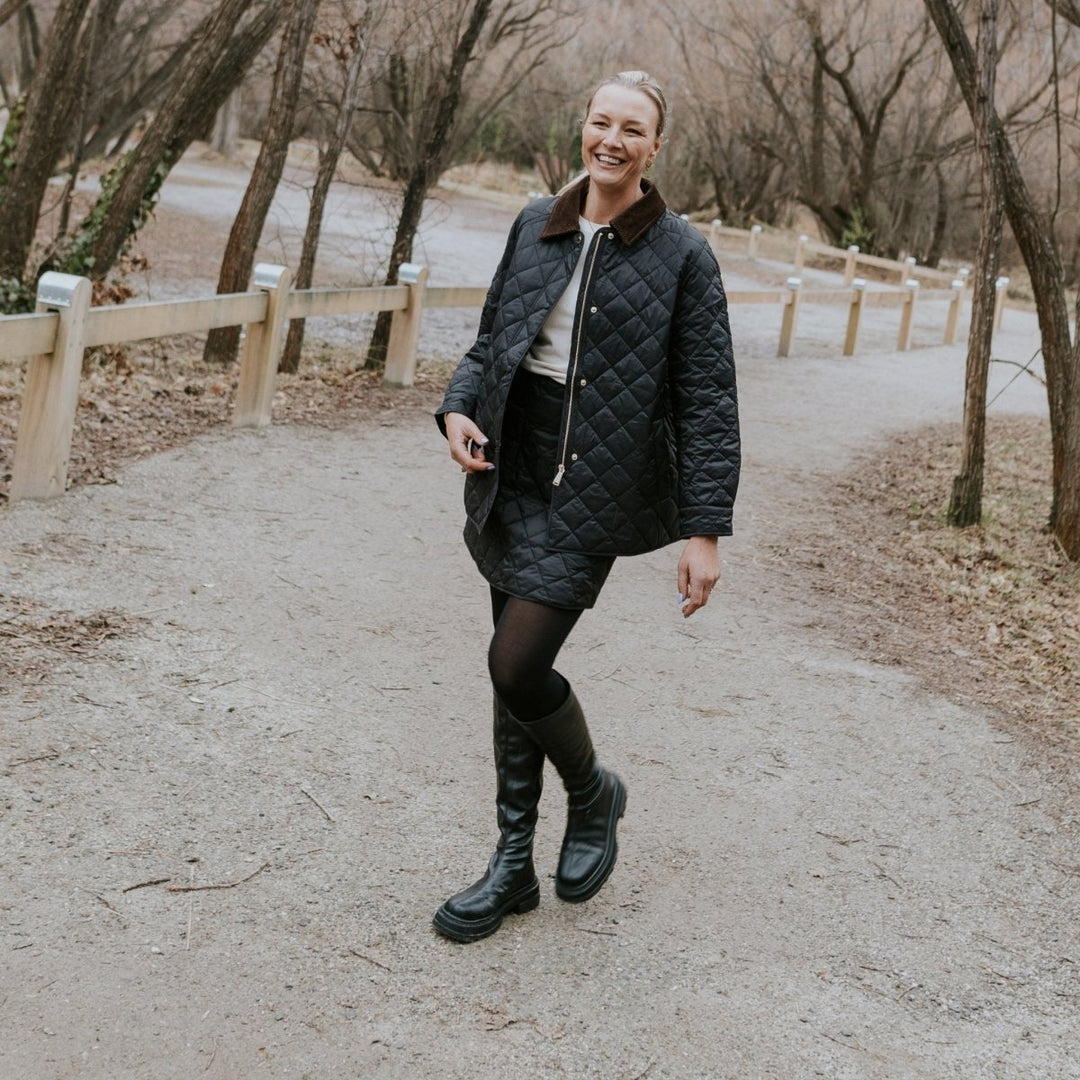 Daisy Quilted Jacket - Black Coats &amp; Jackets Moke Apparel